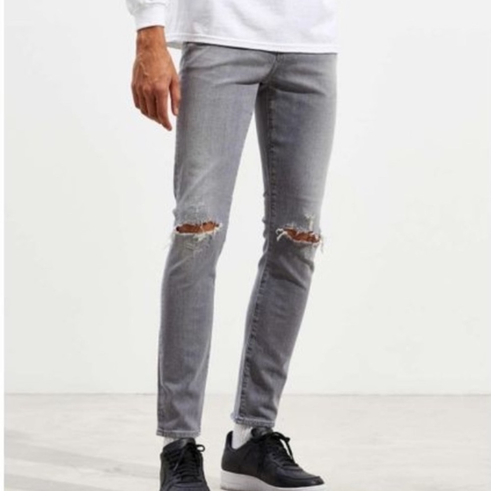 NWT Agolde Mens Splinter Toothpick Skinny Distressed Colorado Gray 31